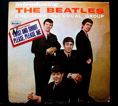 INTRODUCING THE BEATLES ON VJ LABEL VINYL RECORD LP WITH RARE STICKER ON COVER !